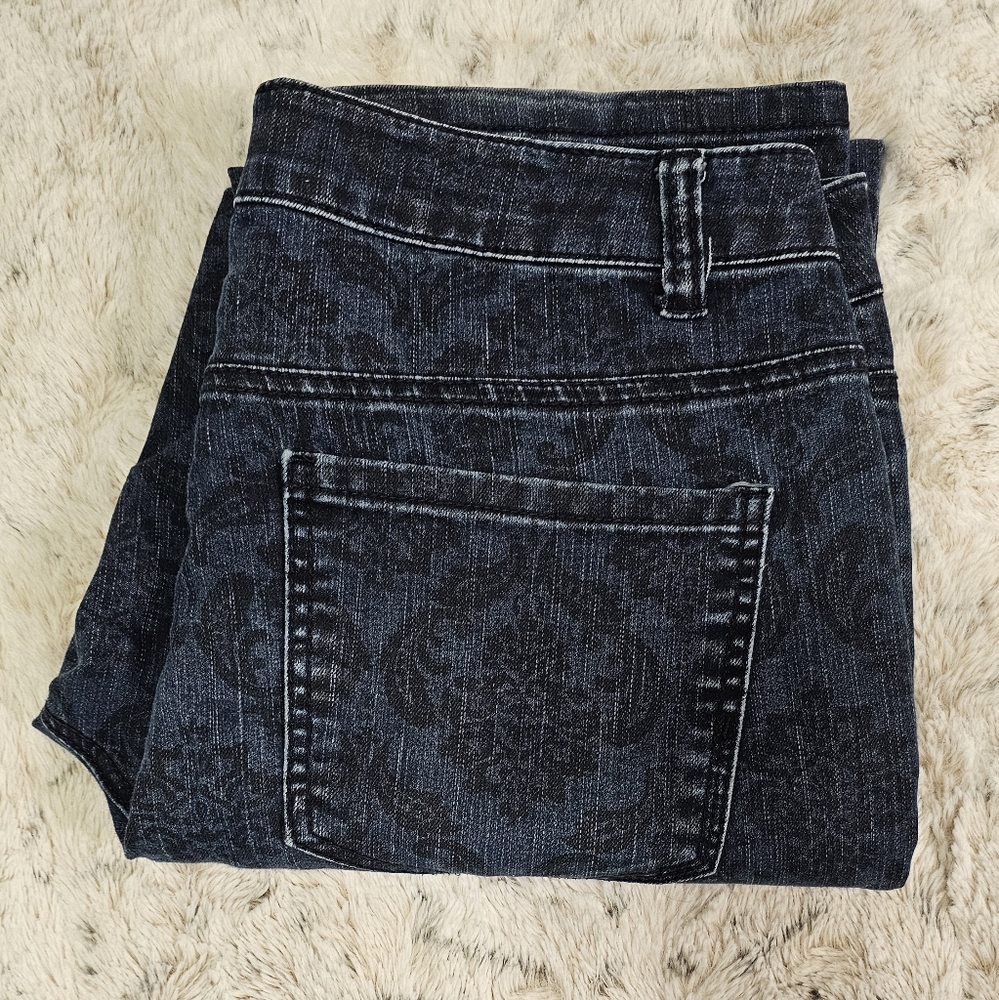 Liverpool Jeans Company Black Patterned Straight Leg Jeans - Picture 2 of 10